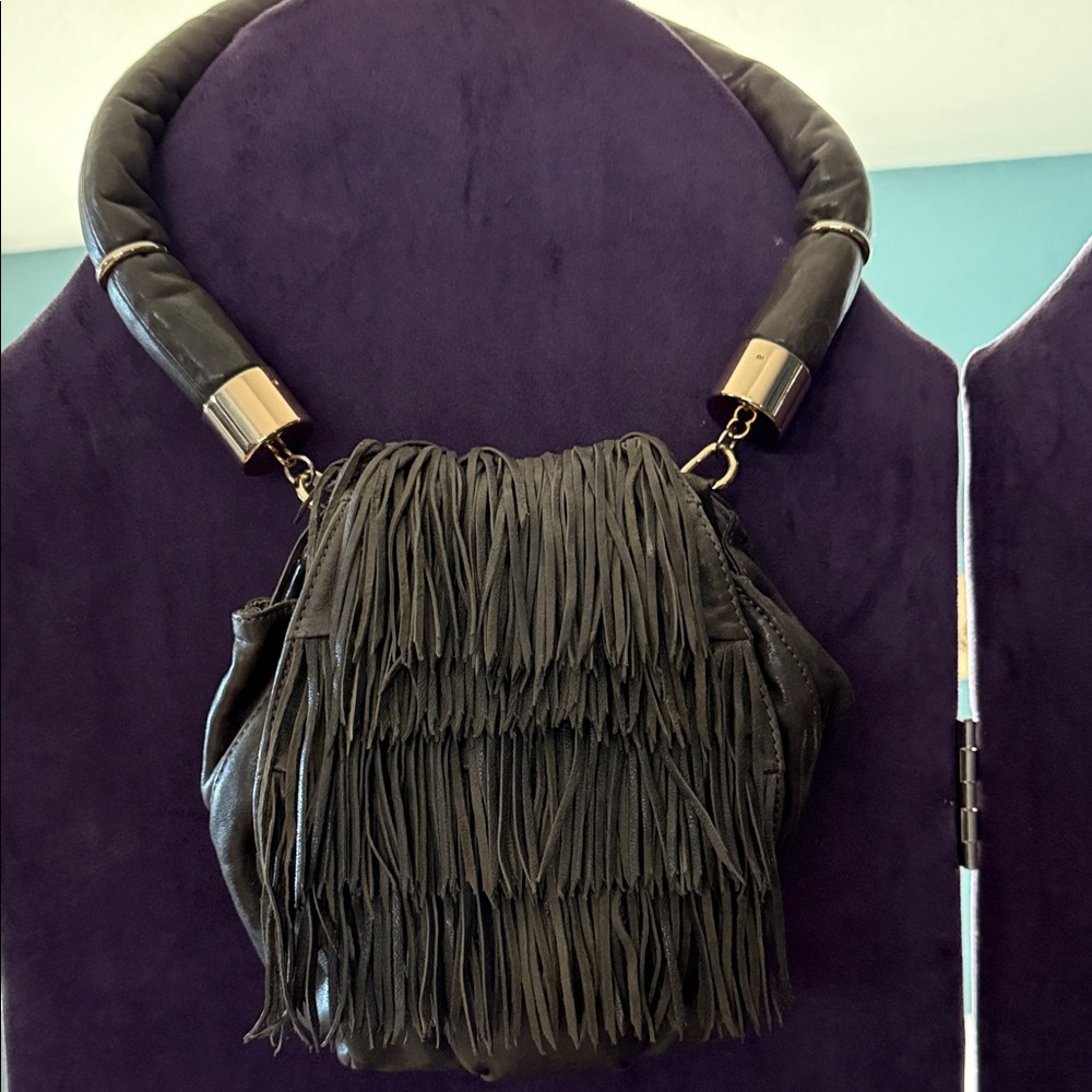 Black Fringe Women's Bag